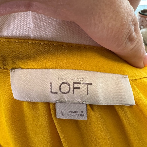LOFT Mustard Button-Up Blouse - Picture 5 of 5